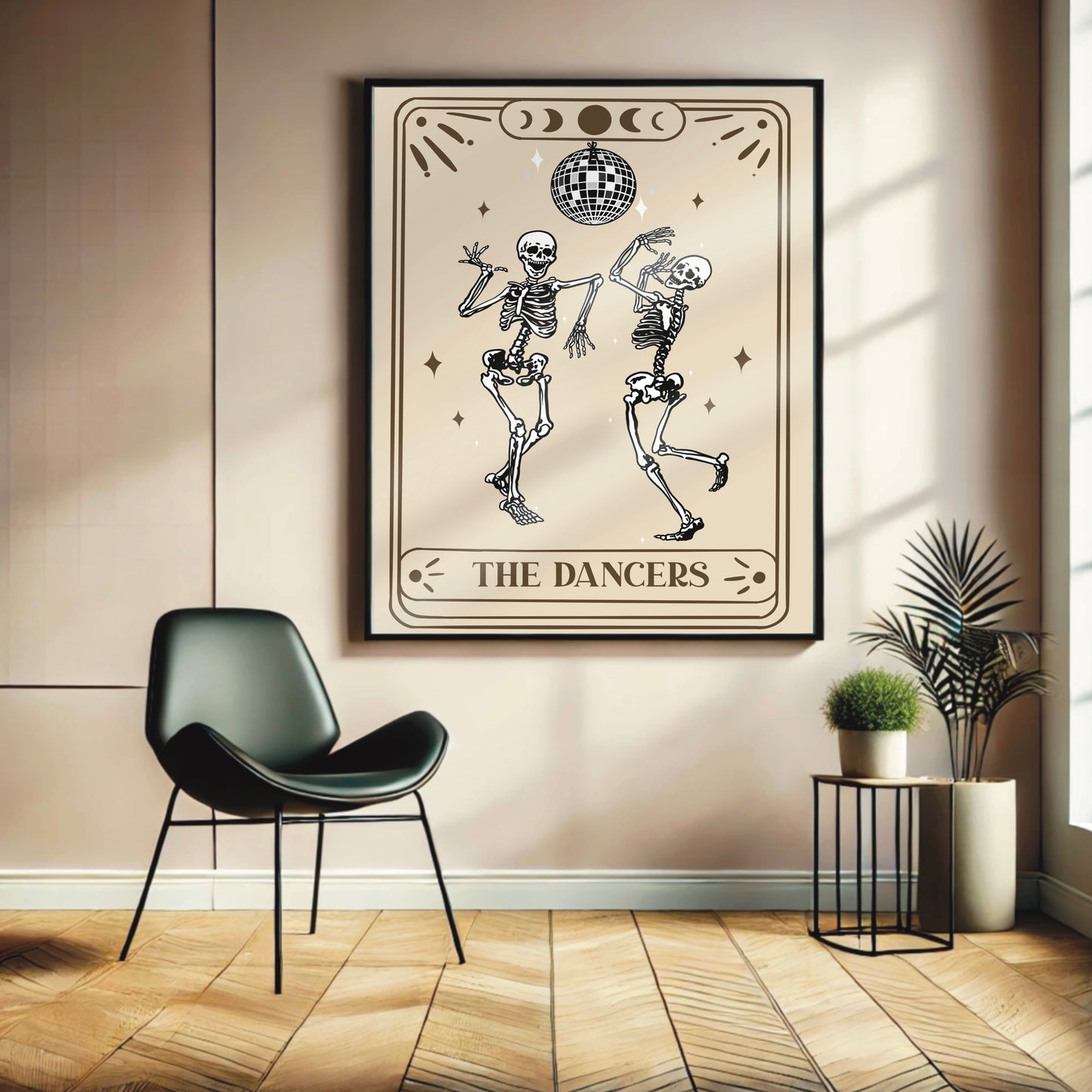 Skeleton Disco Wall Print – “The Dancers” Halloween Art