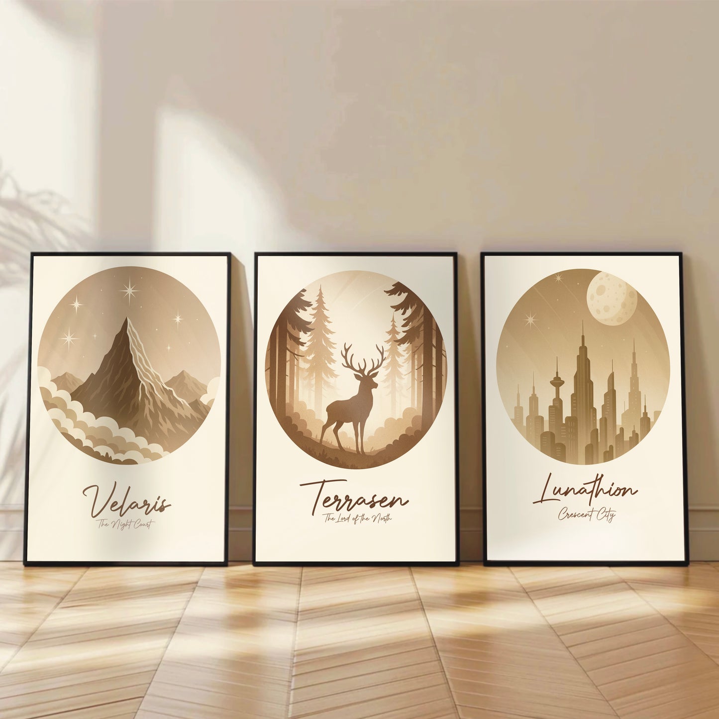 ACOTAR, Throne of Glass & Crescent City Simple Trio - Set of 3 Wall Prints
