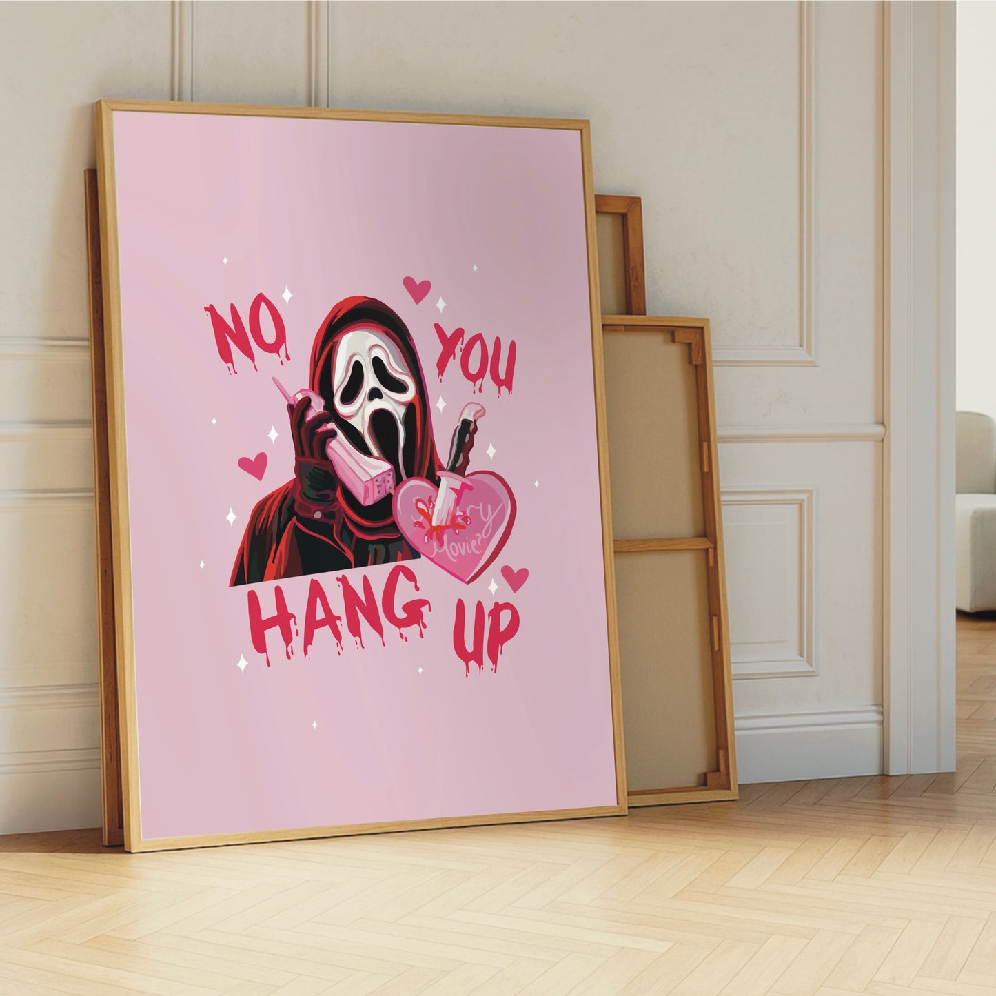 Quirky Ghostface Wall Print - “No You Hang Up”