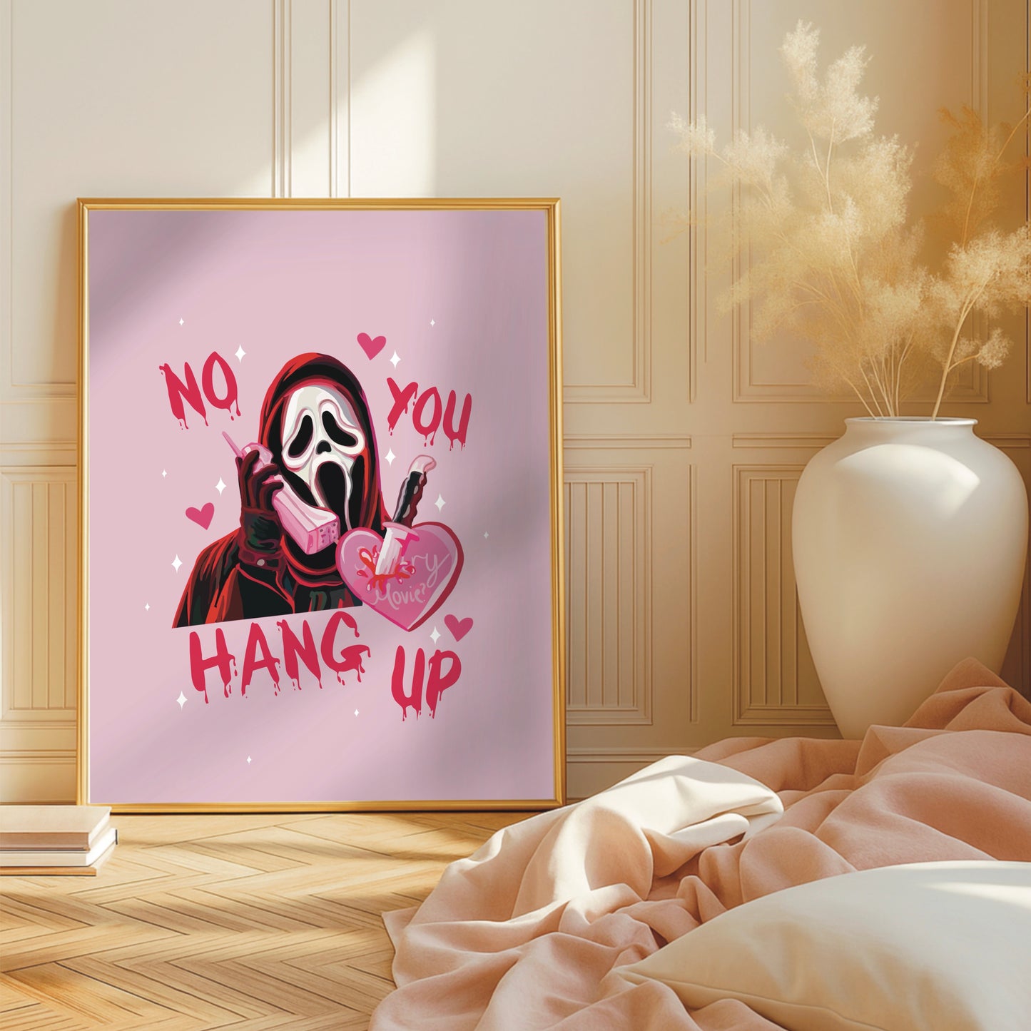 Quirky Ghostface Wall Print - “No You Hang Up”