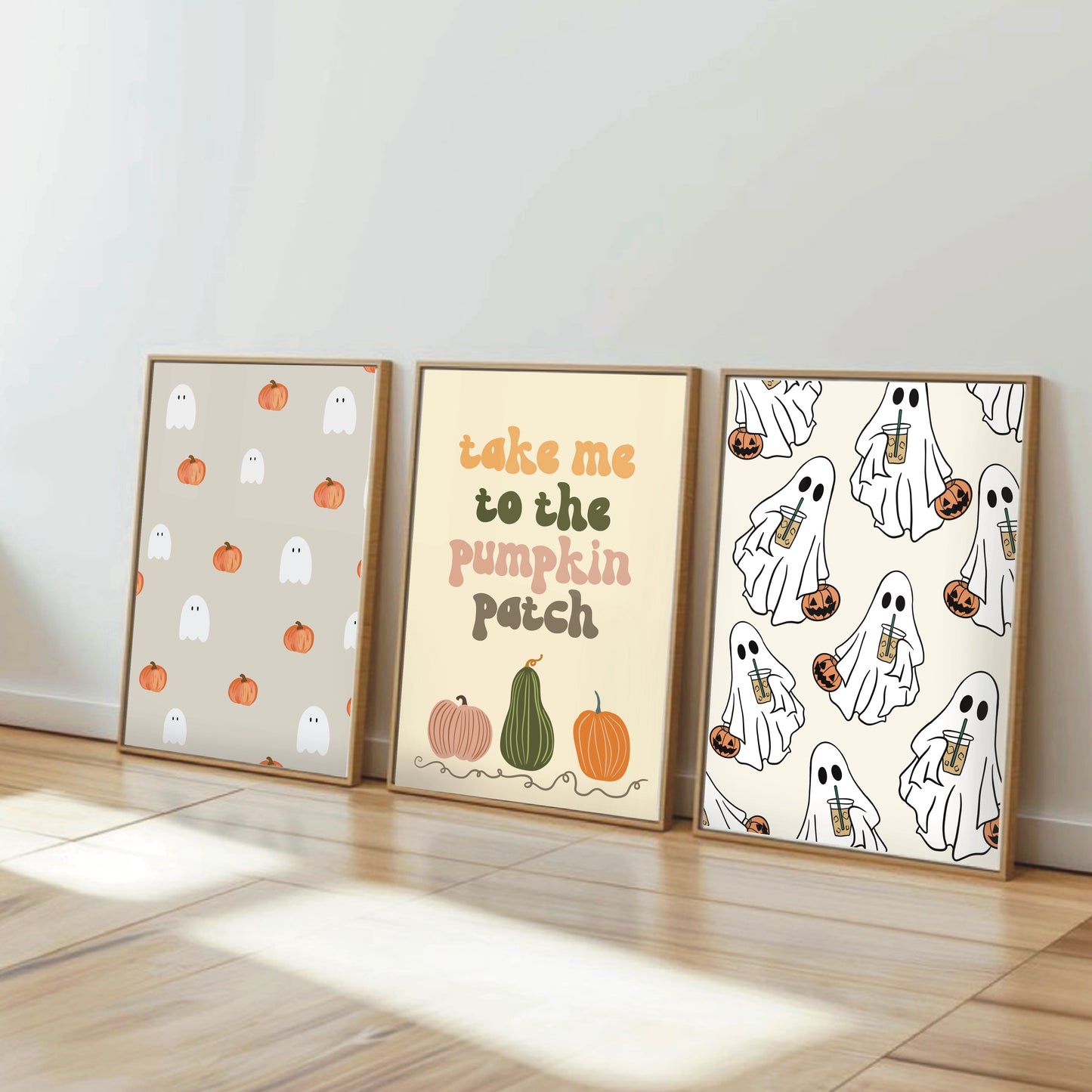 Take Me to the Pumpkin Patch Art Print – Retro Fall Typography & Pumpkin Illustration