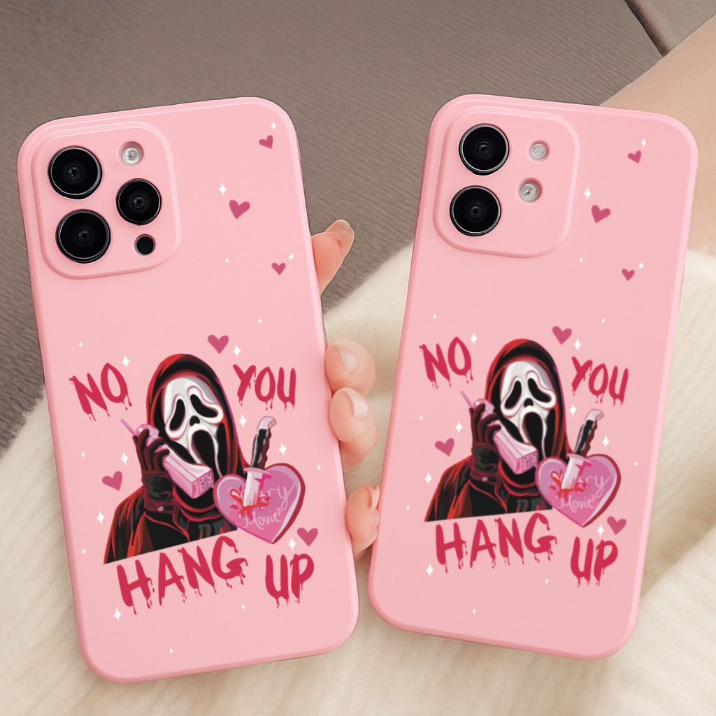 Ghostface 'No You Hang Up' Phone Case - Cute & Spooky Design