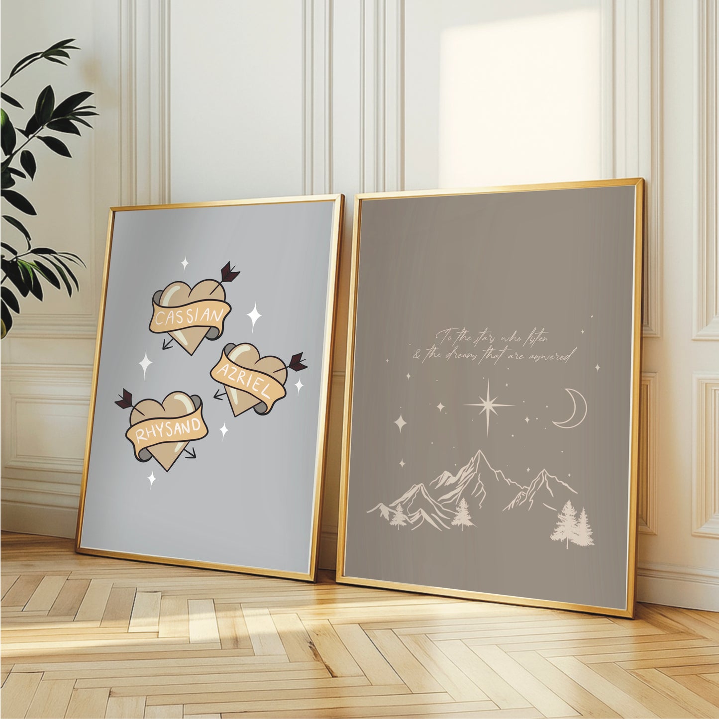 ACOTAR inspired Rhys, Cassian & Azriel Hearts Print