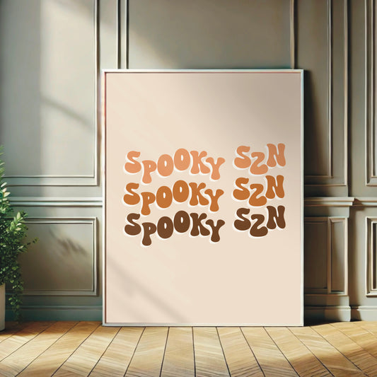 Spooky SZN Halloween Art Print – Retro Typography Wall Decor