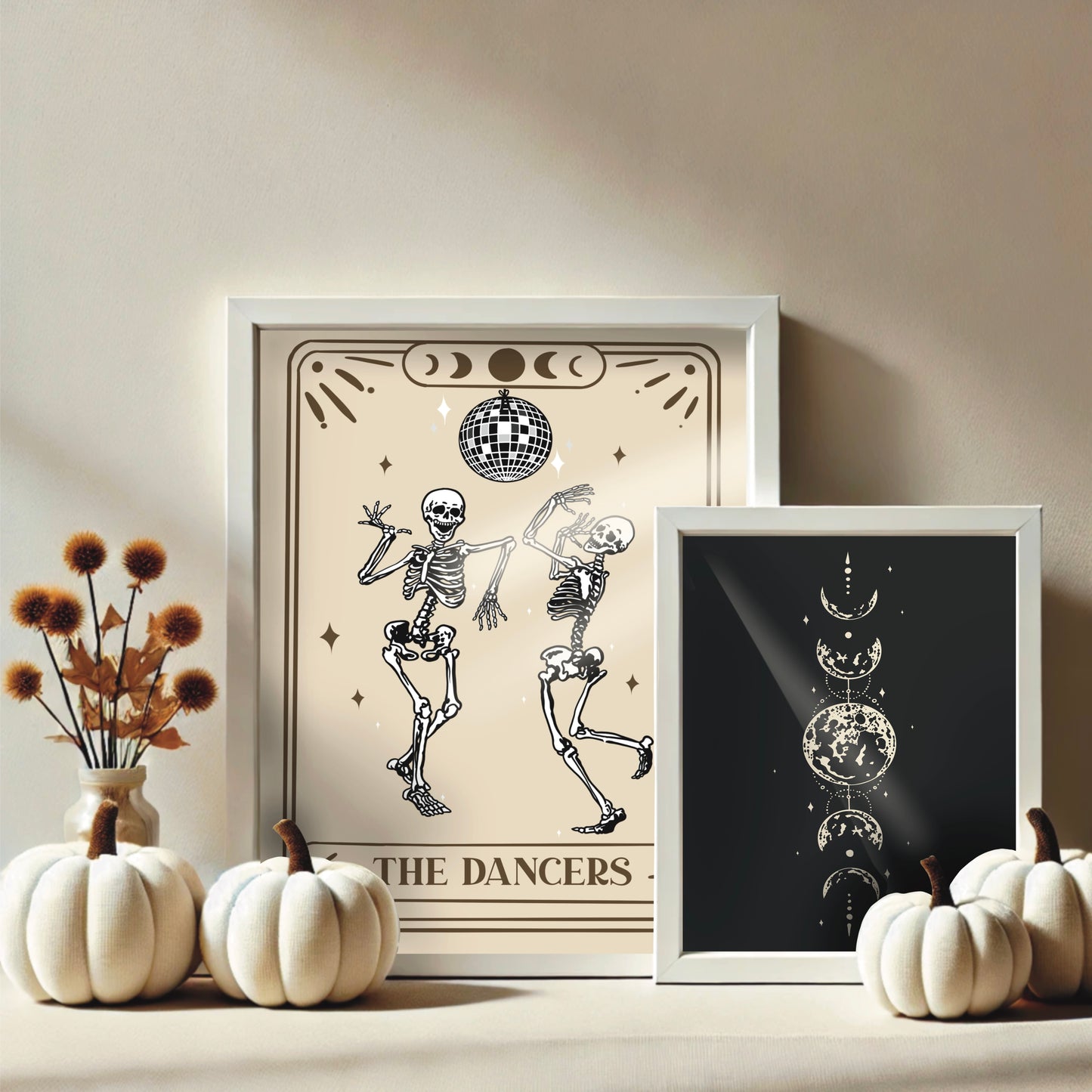 Skeleton Disco Wall Print – “The Dancers” Halloween Art