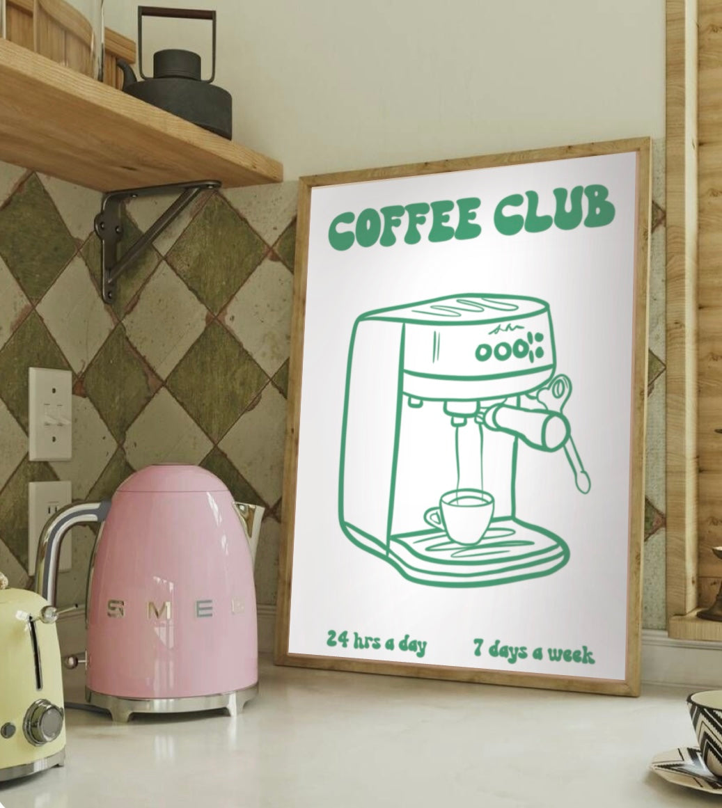 Kitchen Wall Print - Coffee Club