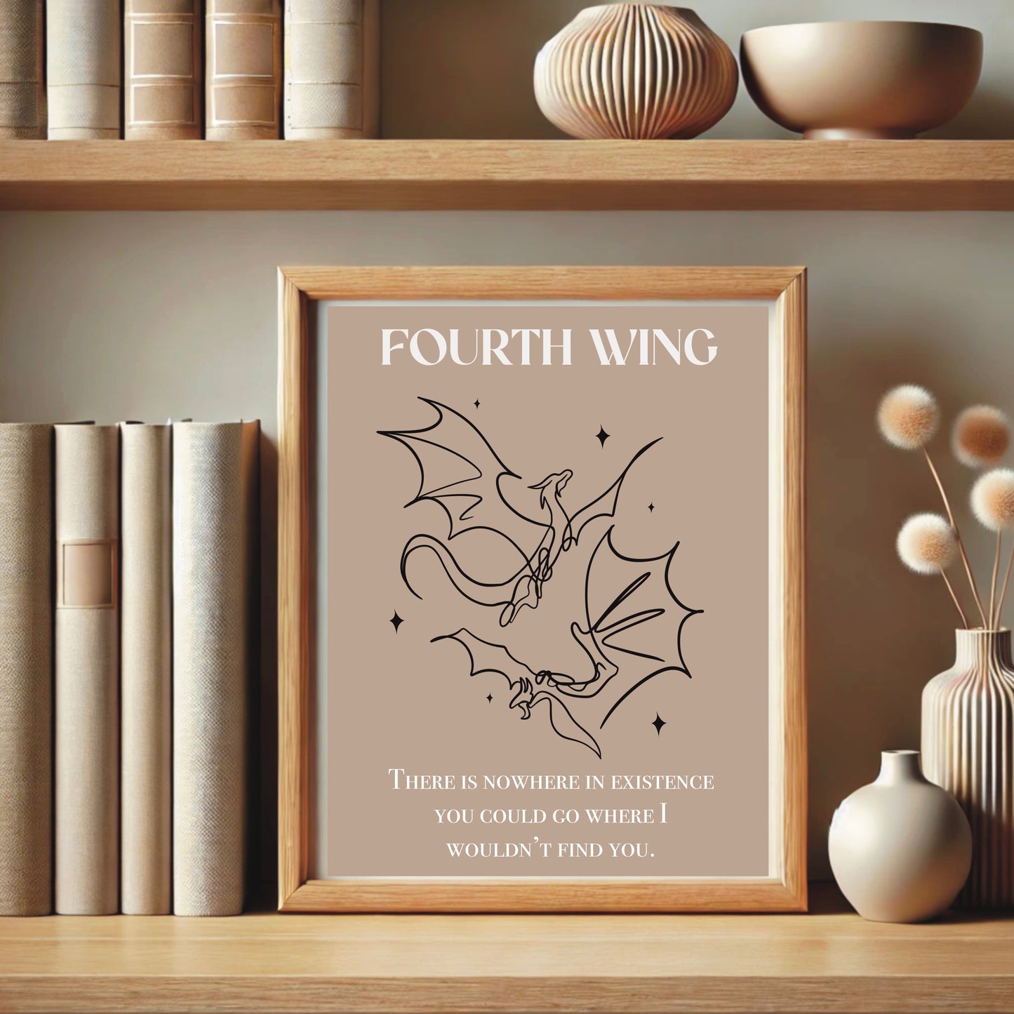 Fourth Wing-inspired Line Dragons Wall Print