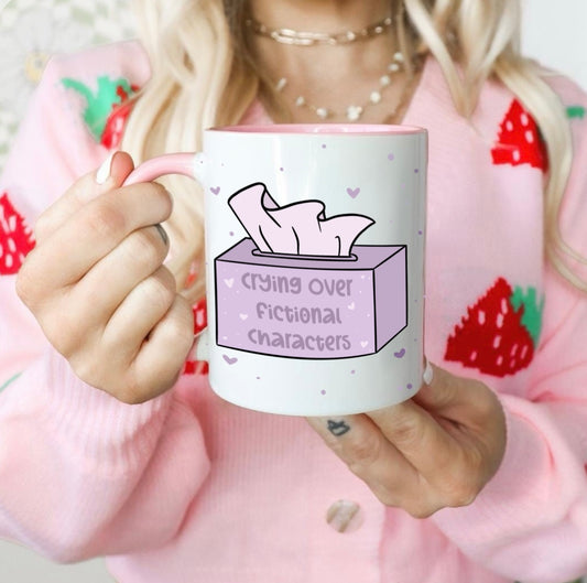 Crying Over Fictional Characters Mug – Perfect Gift for Book Lovers