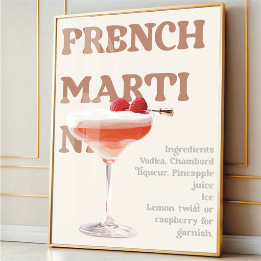 French Martini Wall Print