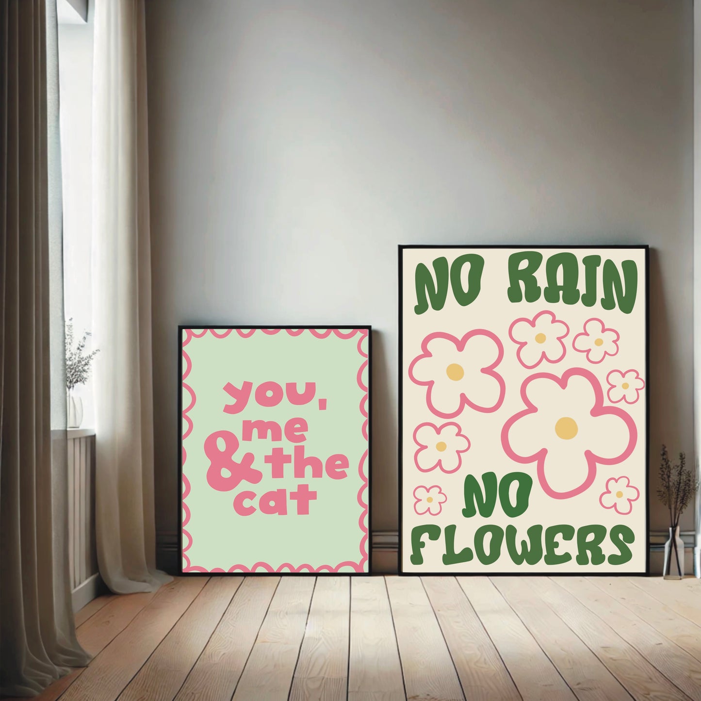 "No Rain No Flowers" – Quirky Art Print