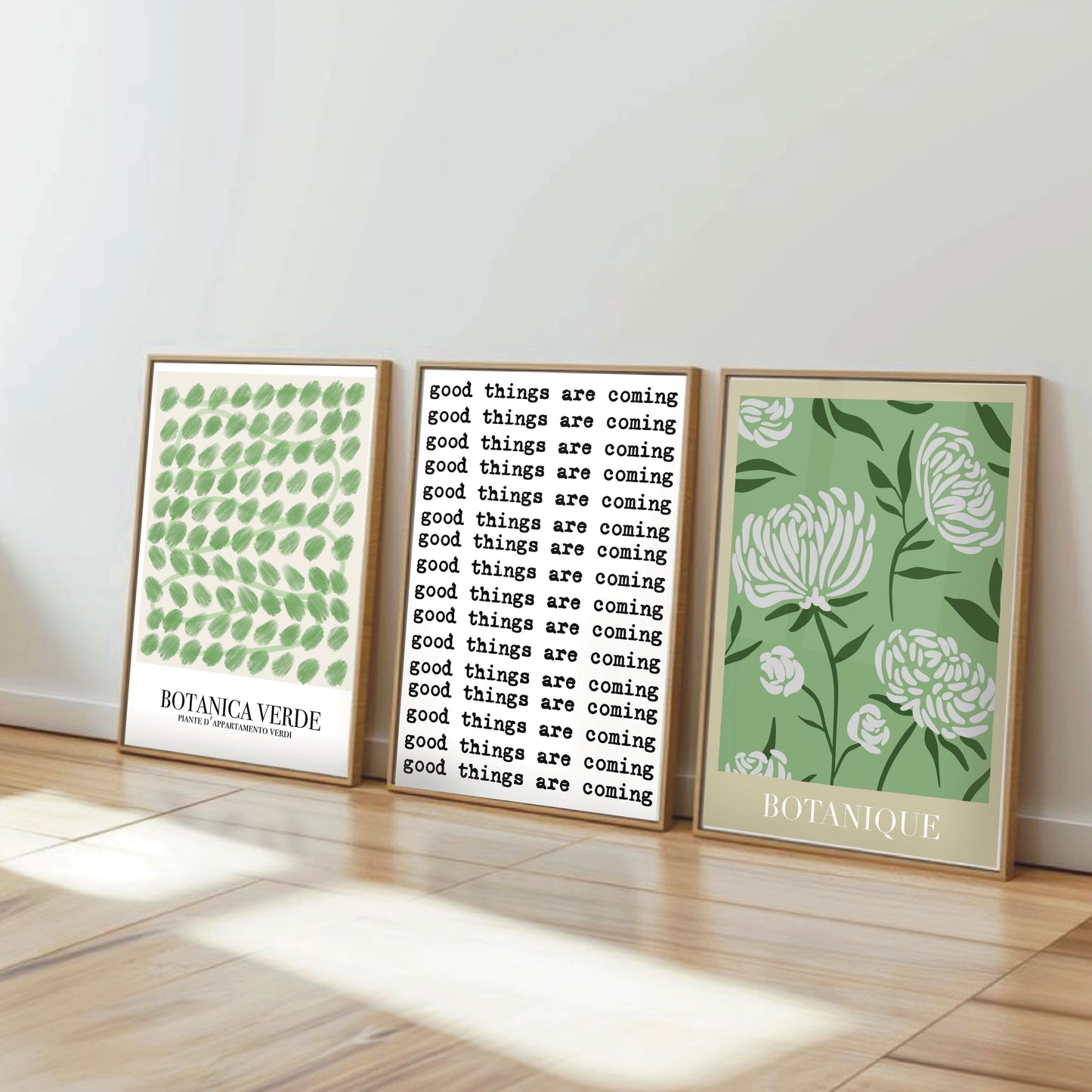"Botanica Verde" – Minimalist Botanical Art Print
