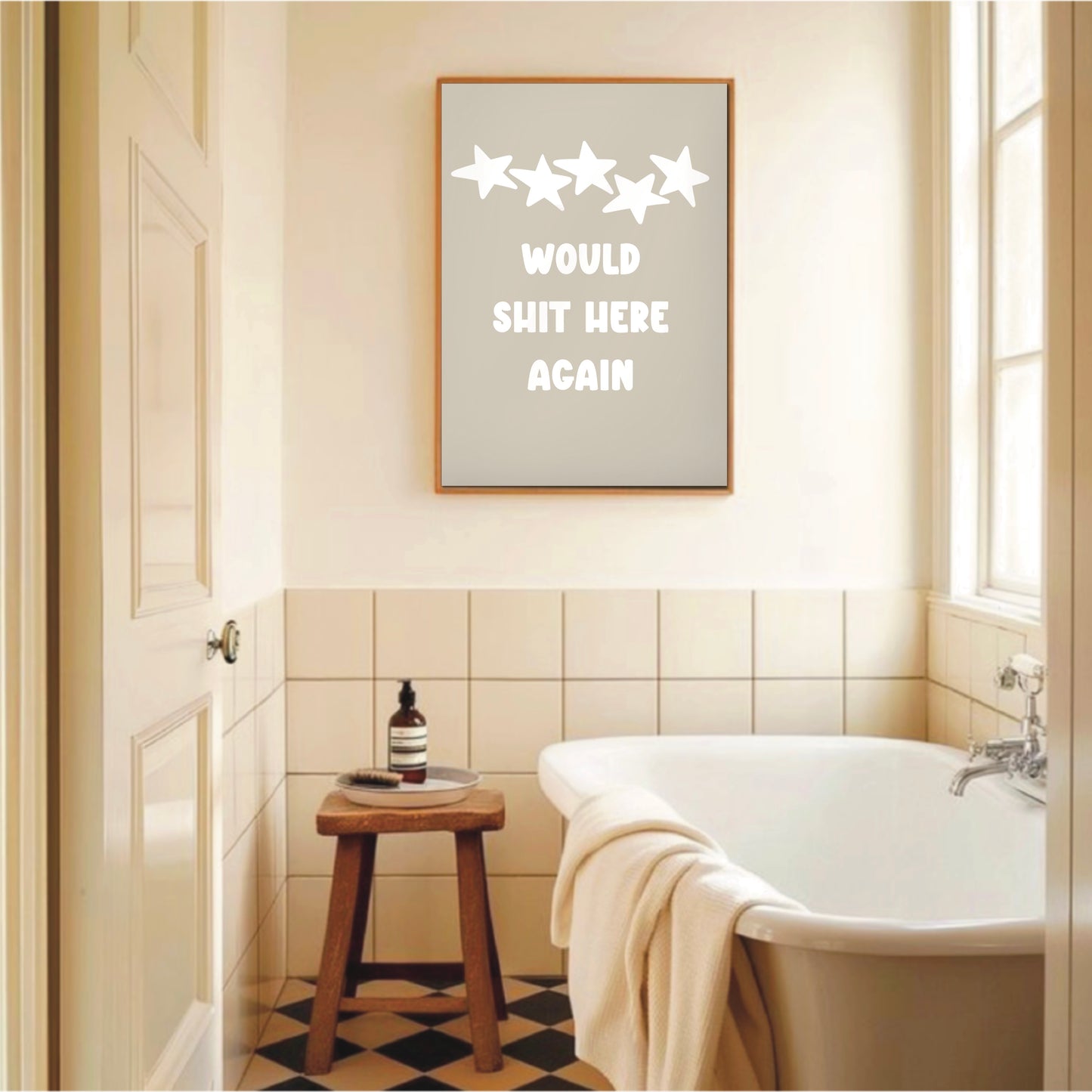 5 Stars, Would Shit Here Again - Bathroom Print