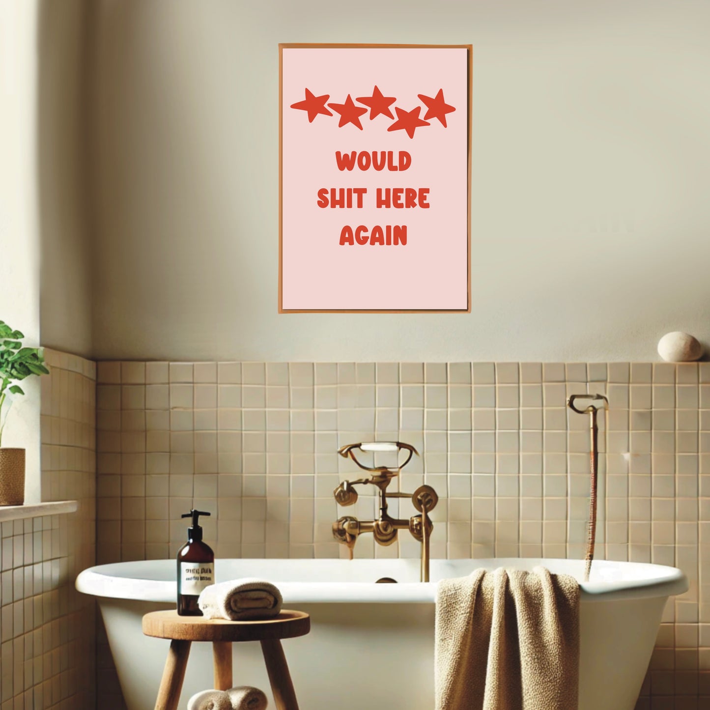 5 Stars, Would Shit Here Again - Bathroom Print