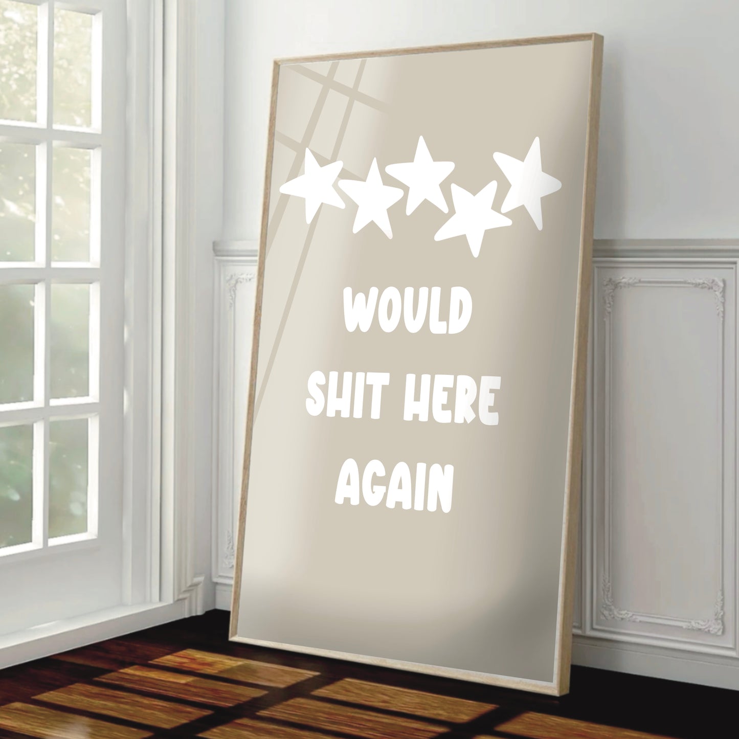 5 Stars, Would Shit Here Again - Bathroom Print