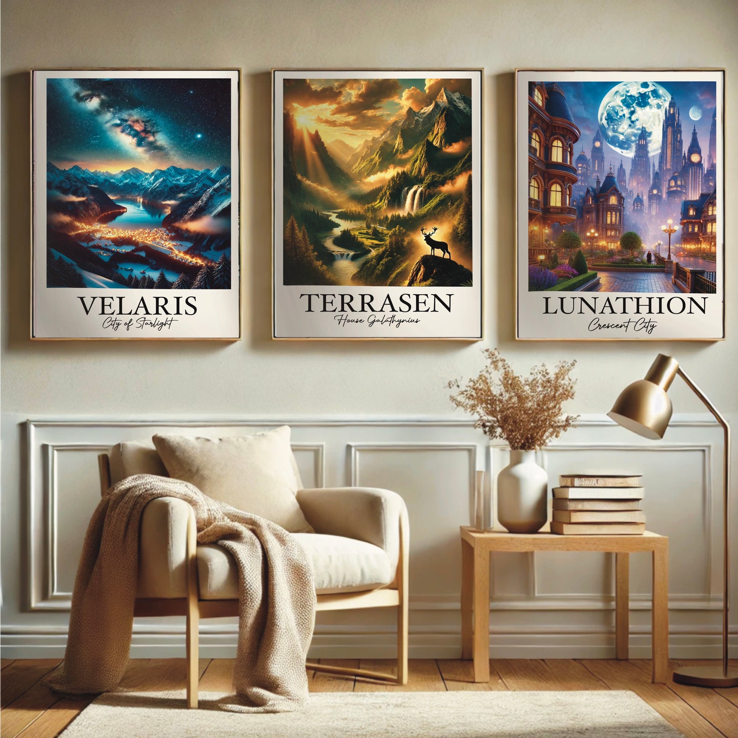 ACOTAR, Throne of Glass & Crescent City Trio - Set of 3 Wall Prints