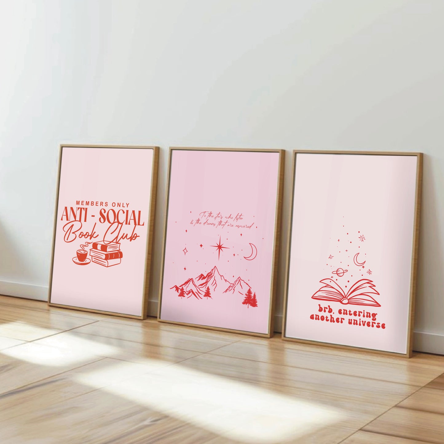 Pink ACOTAR & Fantasy Reader Print Trio