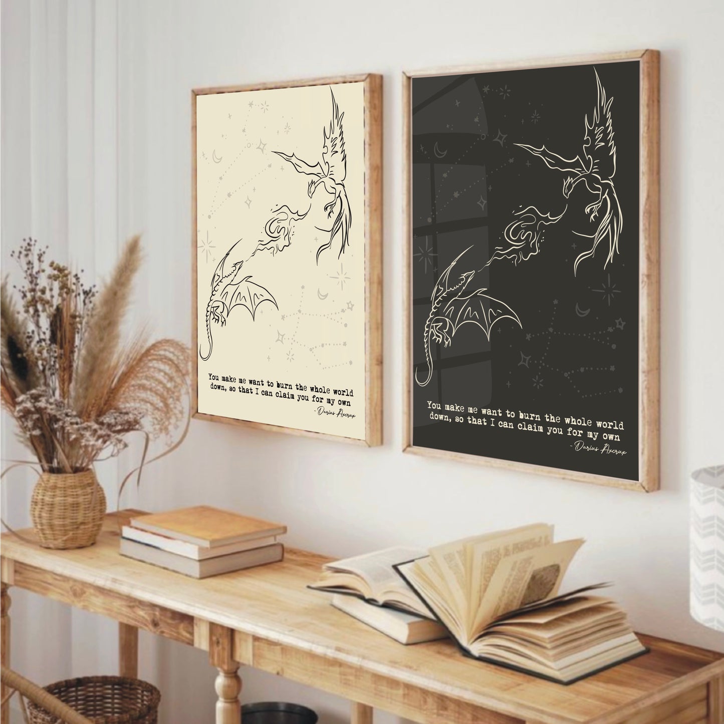 Zodiac Academy Inspired 'Burn the whole world down' Quote Wall Print