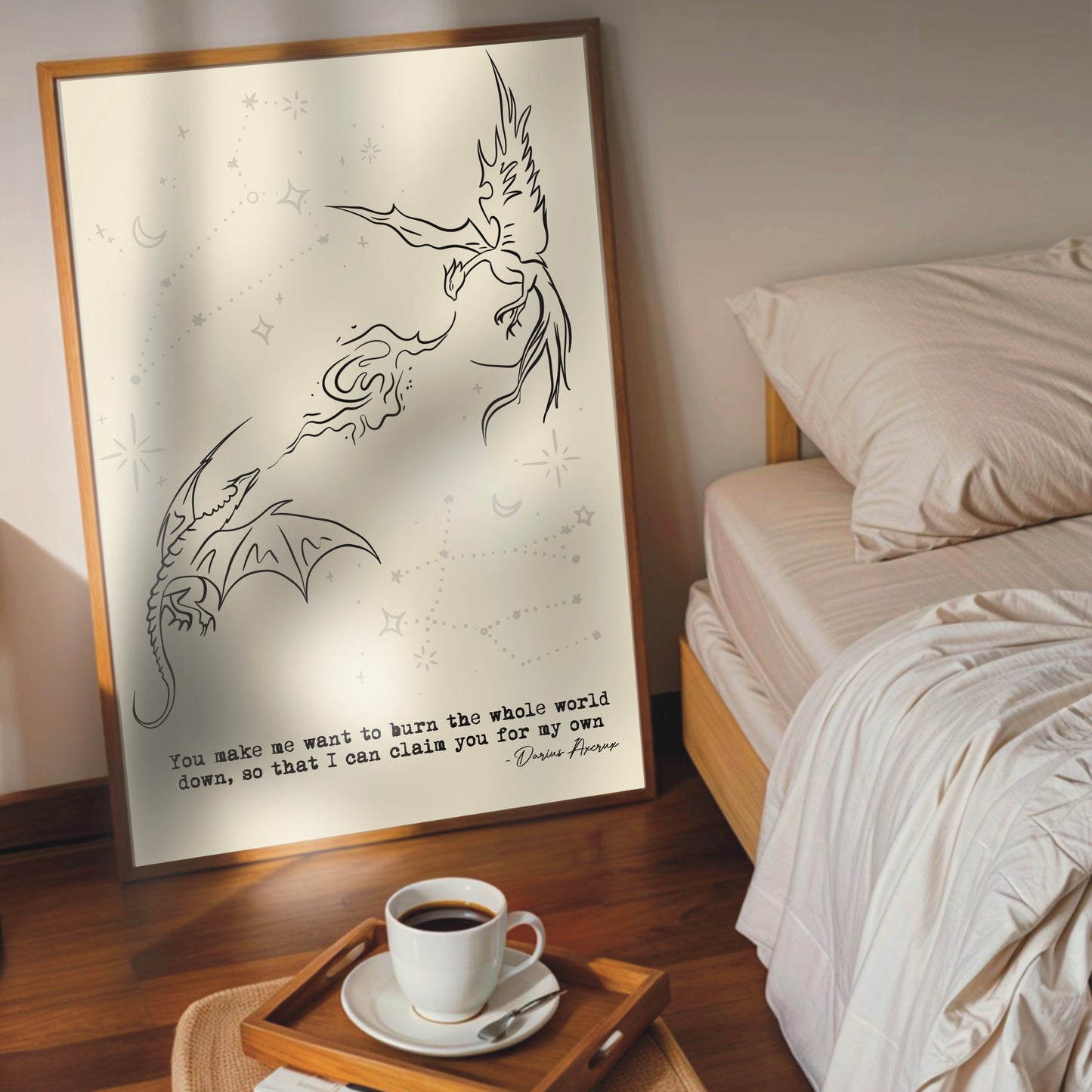 Zodiac Academy Inspired 'Burn the whole world down' Quote Wall Print