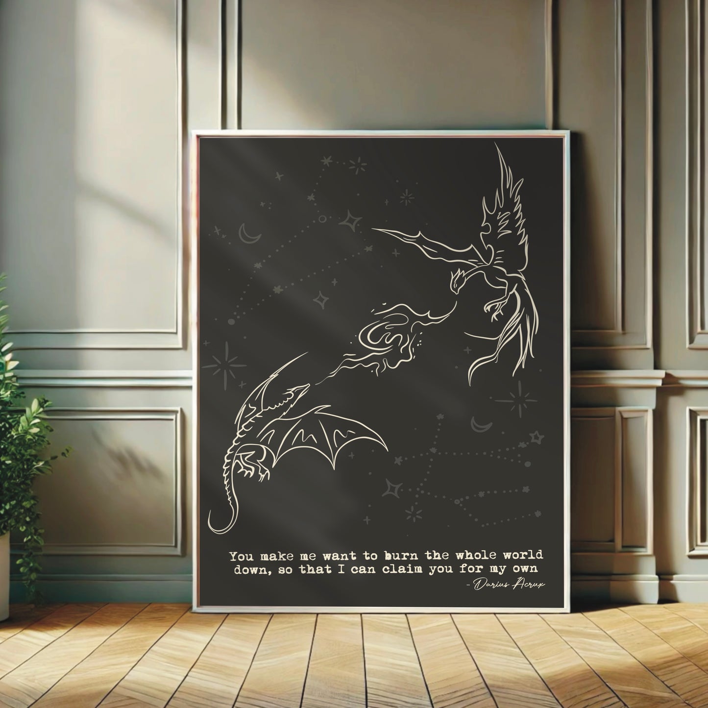 Zodiac Academy Inspired 'Burn the whole world down' Quote Wall Print