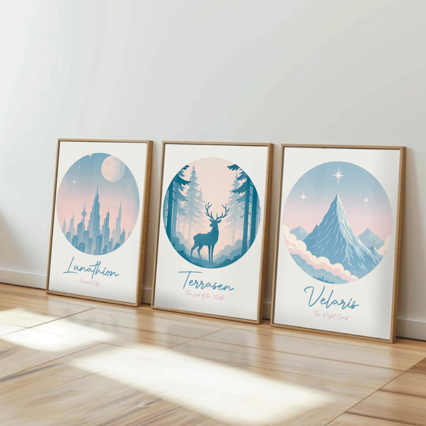 ACOTAR, Throne of Glass & Crescent City Simple Trio - Set of 3 Wall Prints