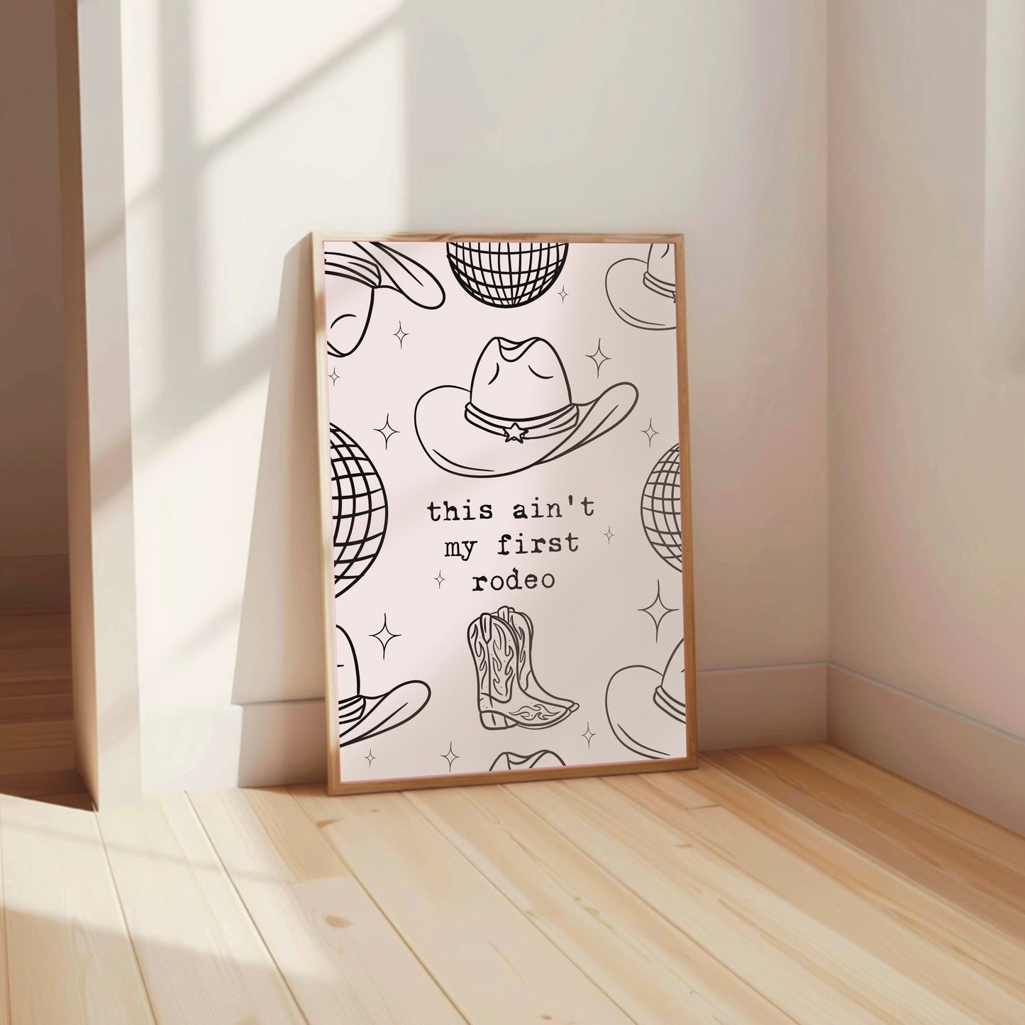 Aint My First Rodeo - Cowgirl Line Print