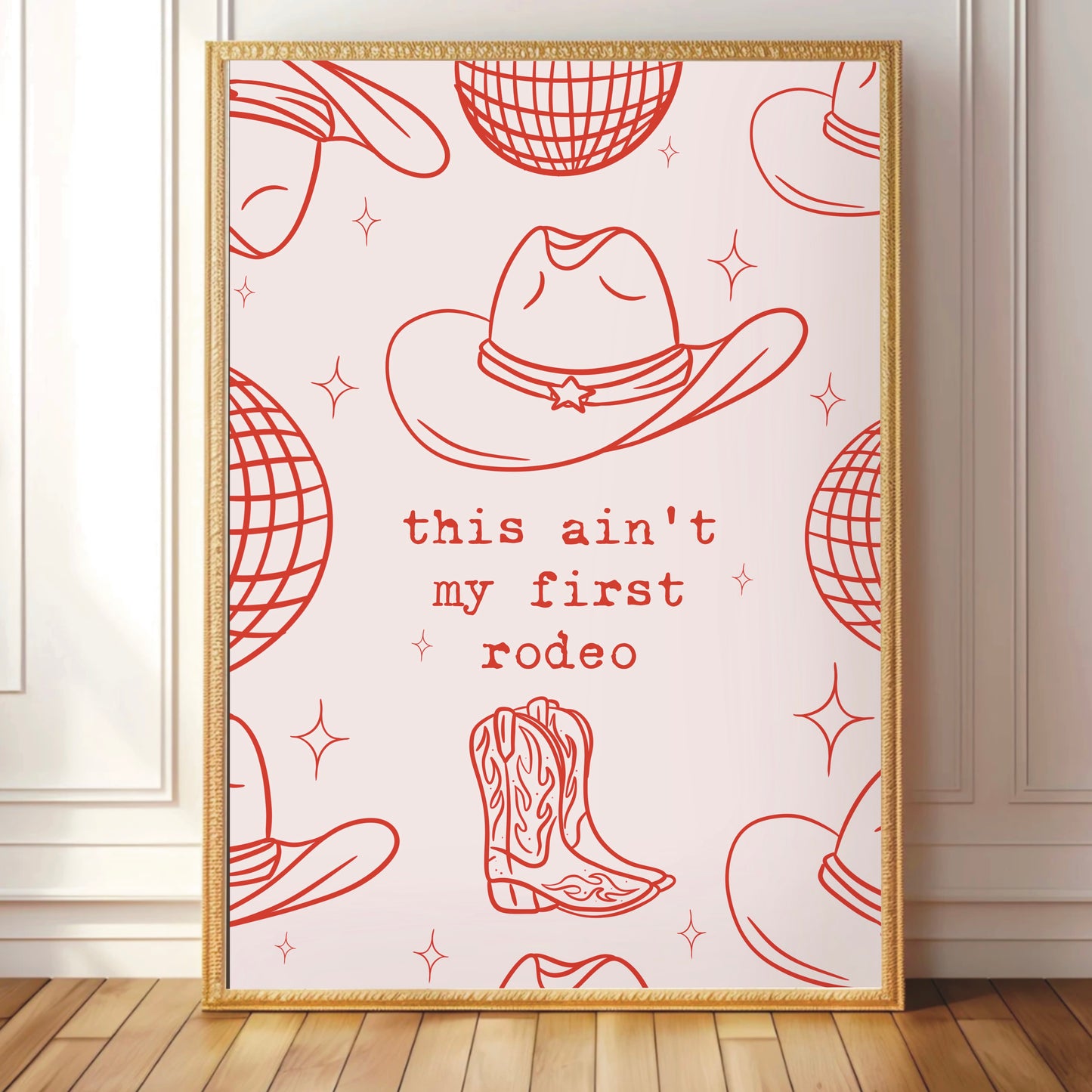 Aint My First Rodeo - Cowgirl Line Print