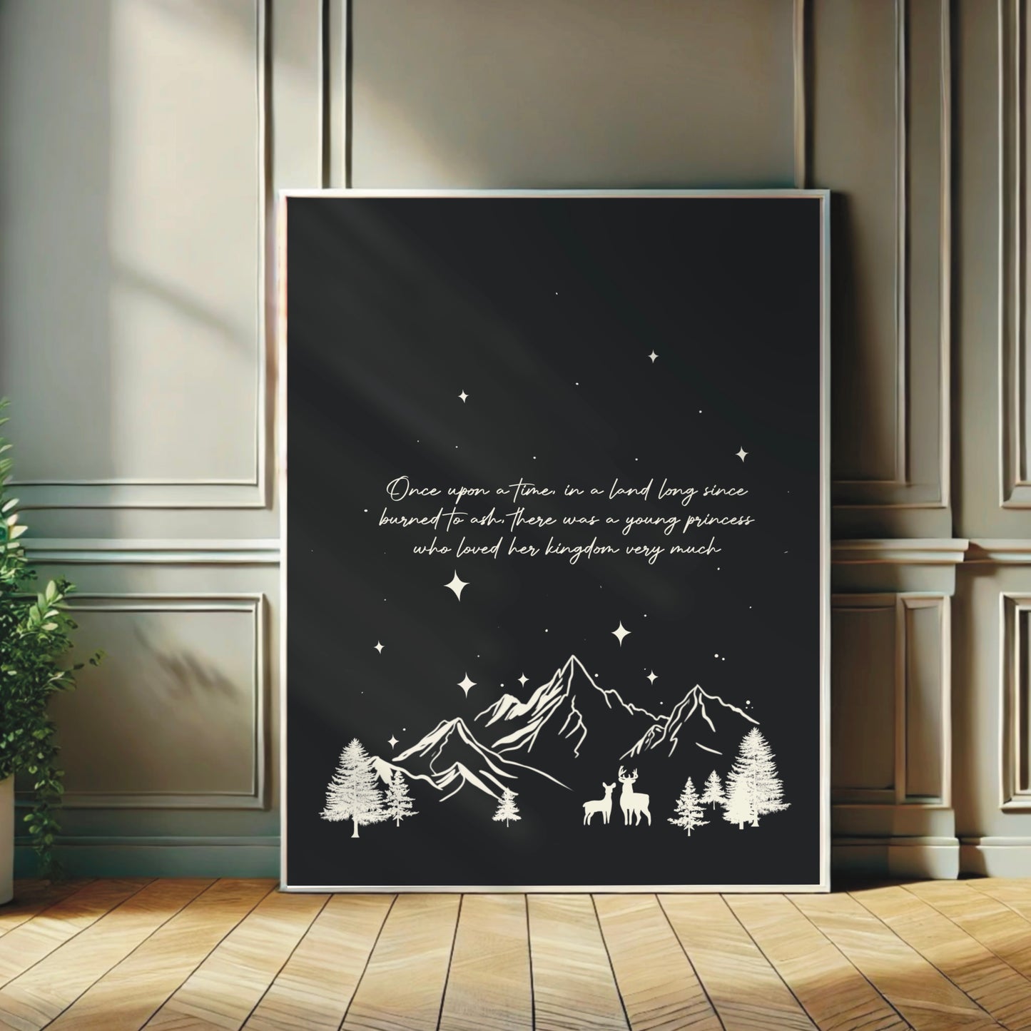 Throne of Glass 'In A Kingdom Since Burned To Ash' Quote Print