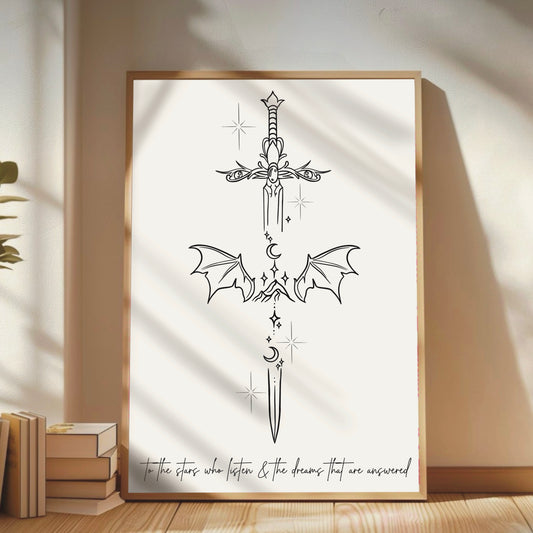 ACOTAR inspired 'to the stars' Sword Print