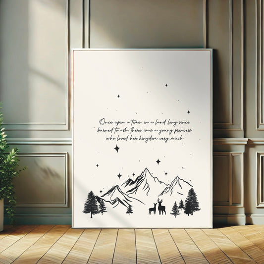 Throne of Glass 'In A Kingdom Since Burned To Ash' Quote Print