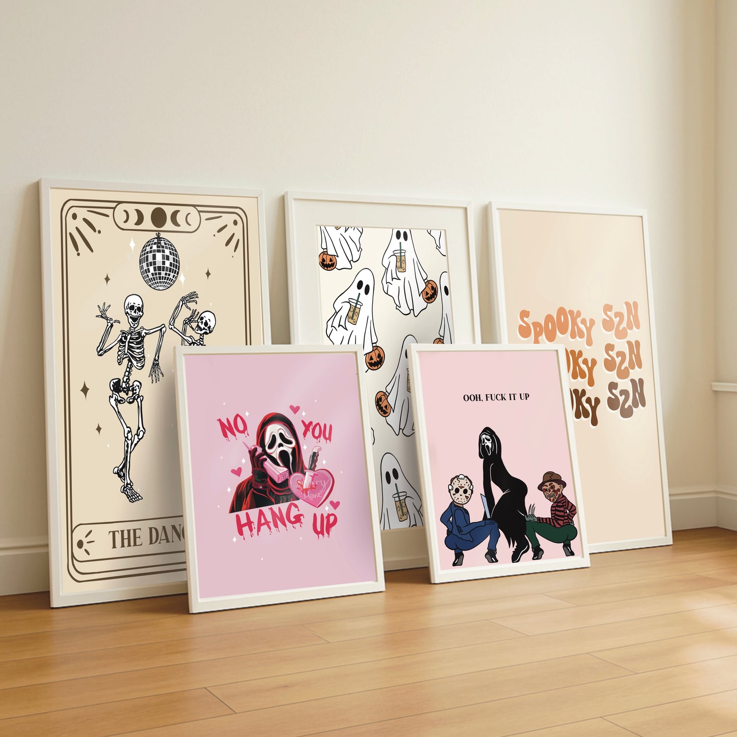 Skeleton Disco Wall Print – “The Dancers” Halloween Art