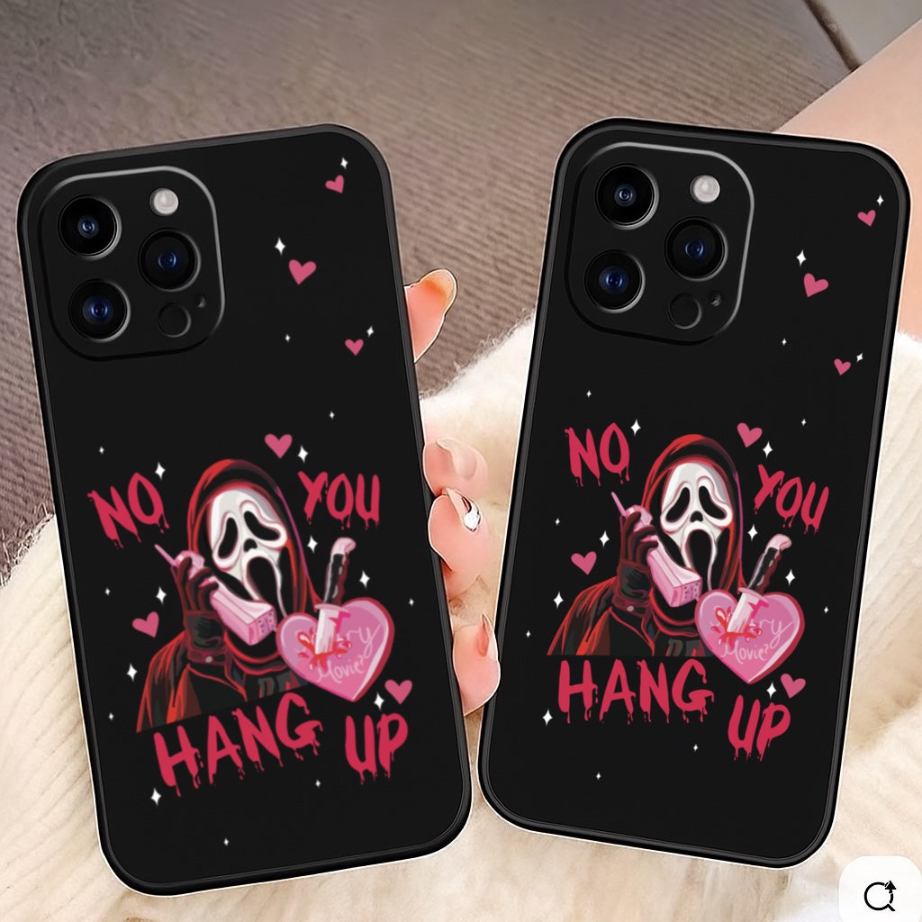 Ghostface 'No You Hang Up' Phone Case - Cute & Spooky Design