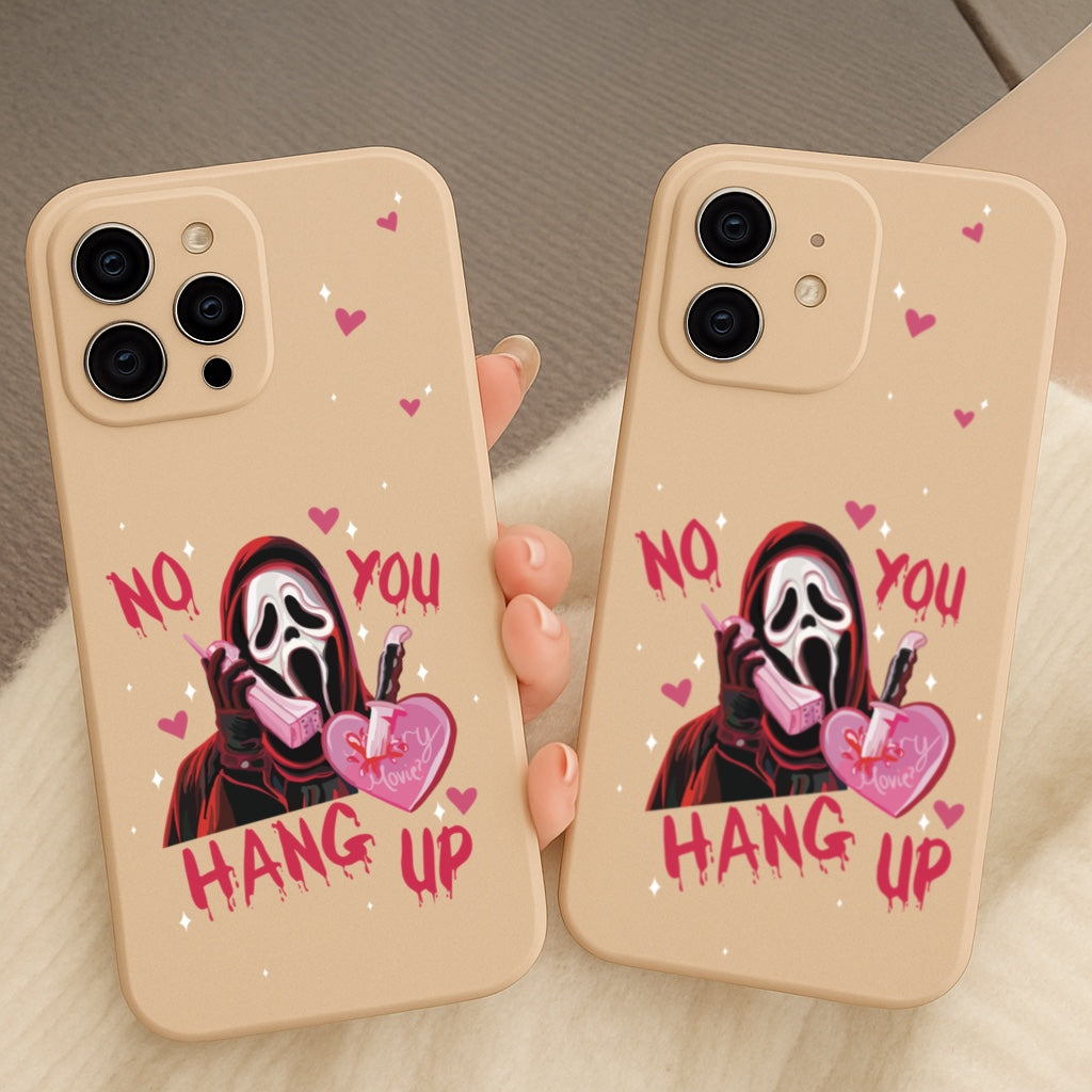 Ghostface 'No You Hang Up' Phone Case - Cute & Spooky Design