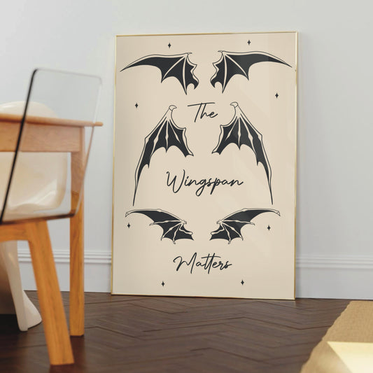ACOTAR-inspired "Wing Span Matters" Wall Print