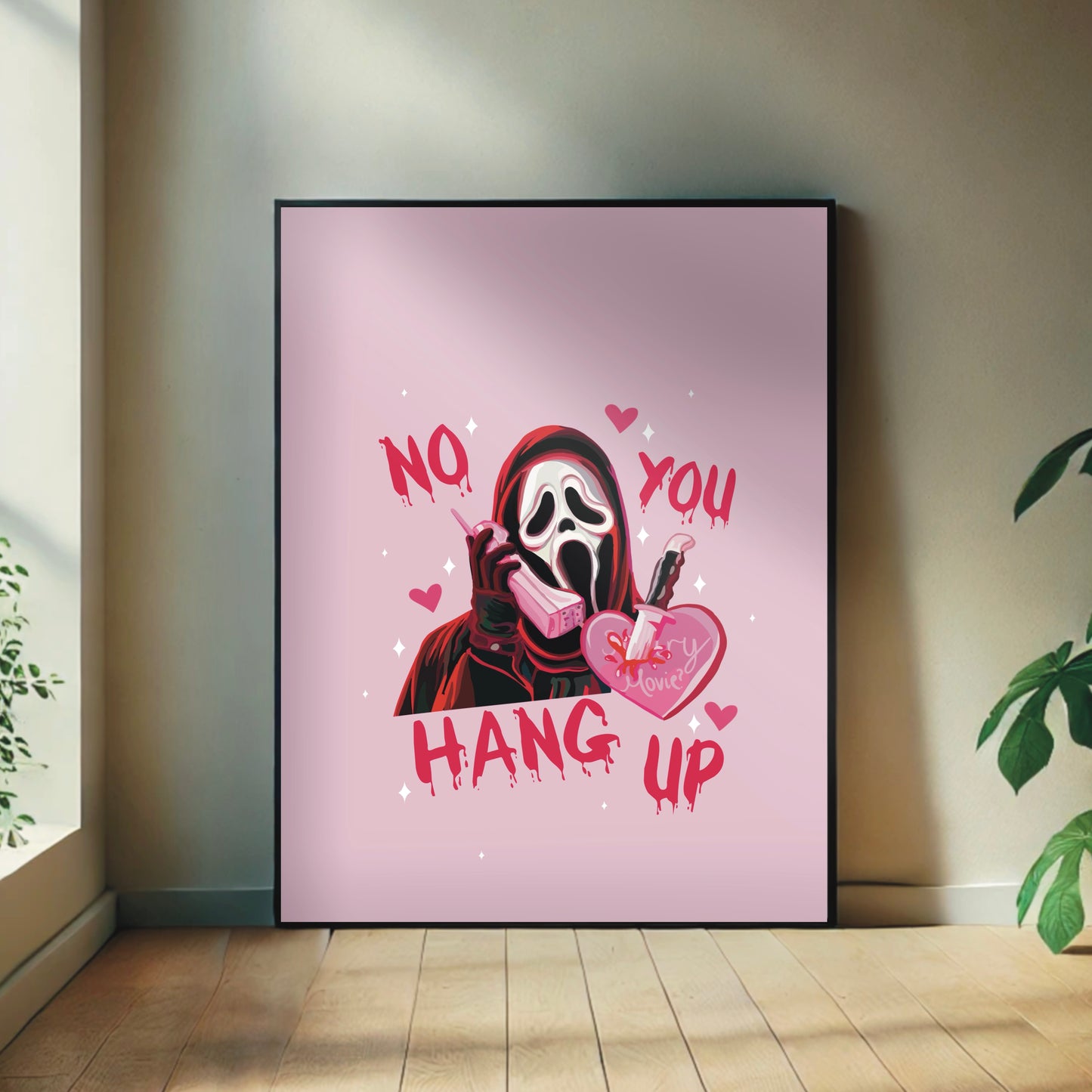 Quirky Ghostface Wall Print - “No You Hang Up”