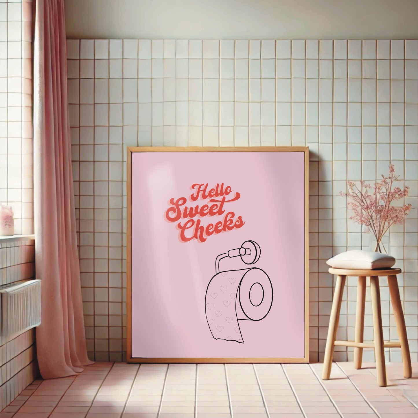 Bathroom Wall Print - "Sweet Cheeks"